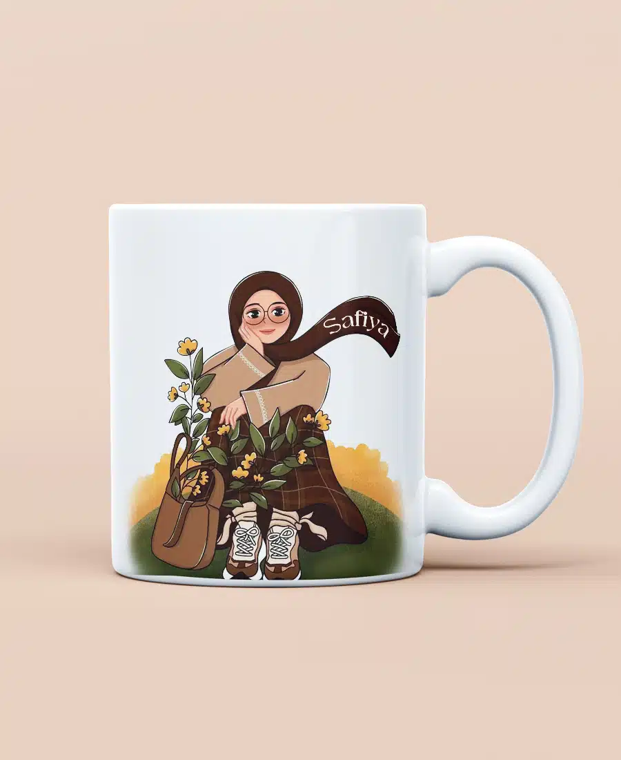 Garden of Grace – Personalized Hijabi Girl Art Mug - 2