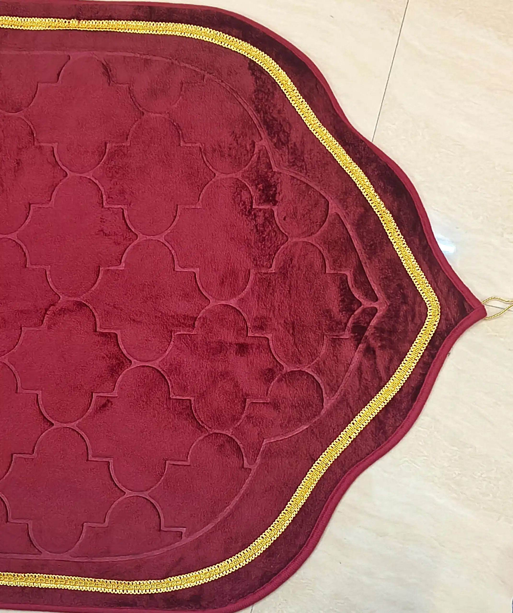Premium Velvet Prayer Mat - Janamaz (Maroon) - 2
