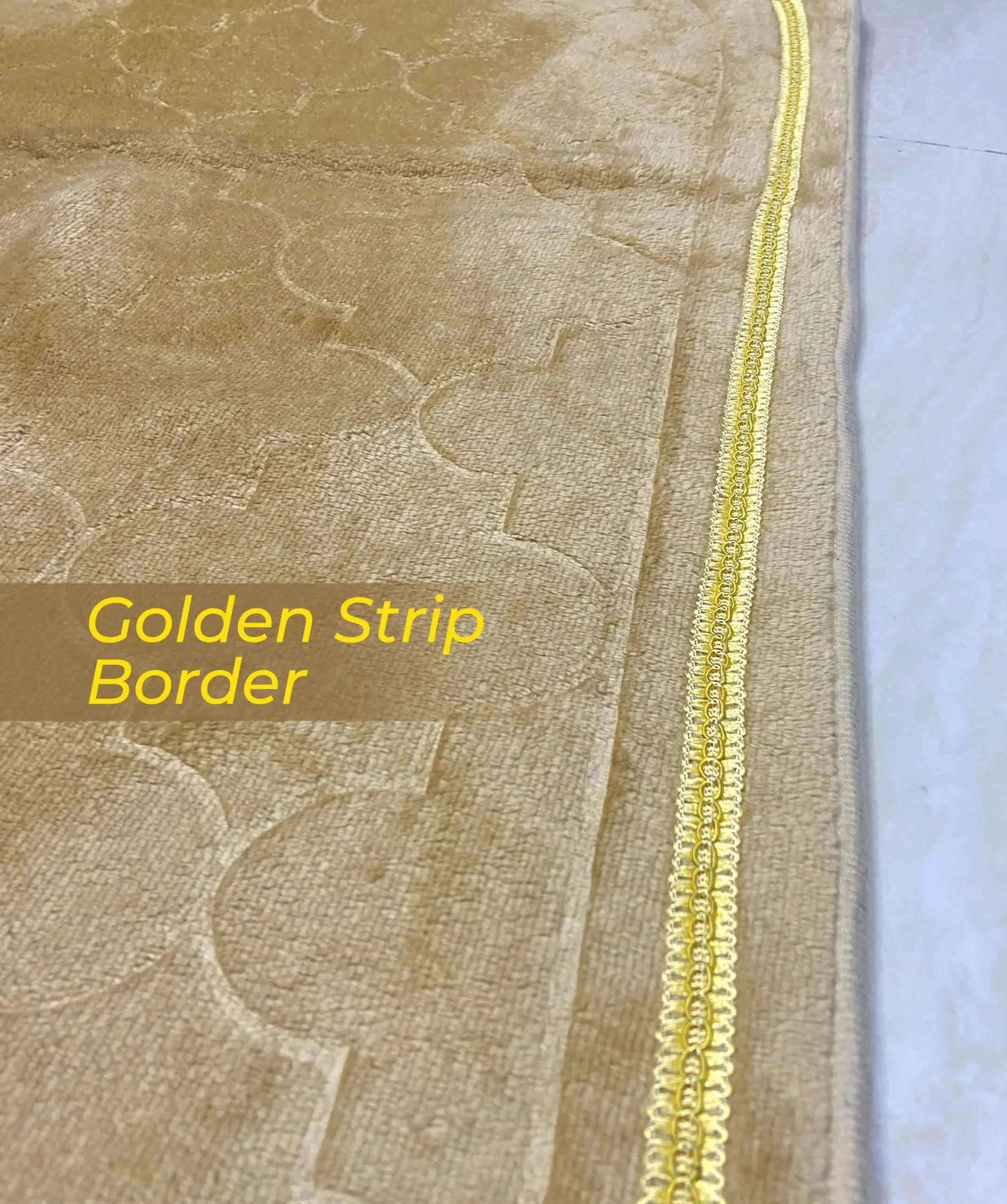 Premium Velvet Prayer Mat - Janamaz (Cream) - Image 3
