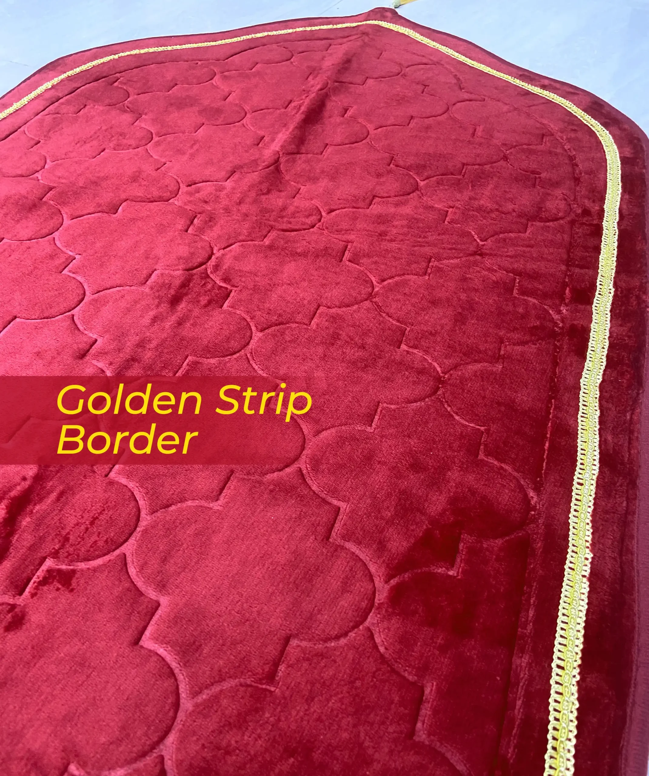 Premium Velvet Prayer Mat - Janamaz (Maroon) - Image 2