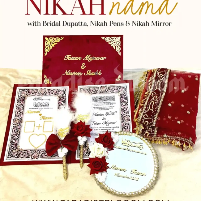 Bridal Nikah Set with Nikah Nama, Dupatta & Nikah Mirror