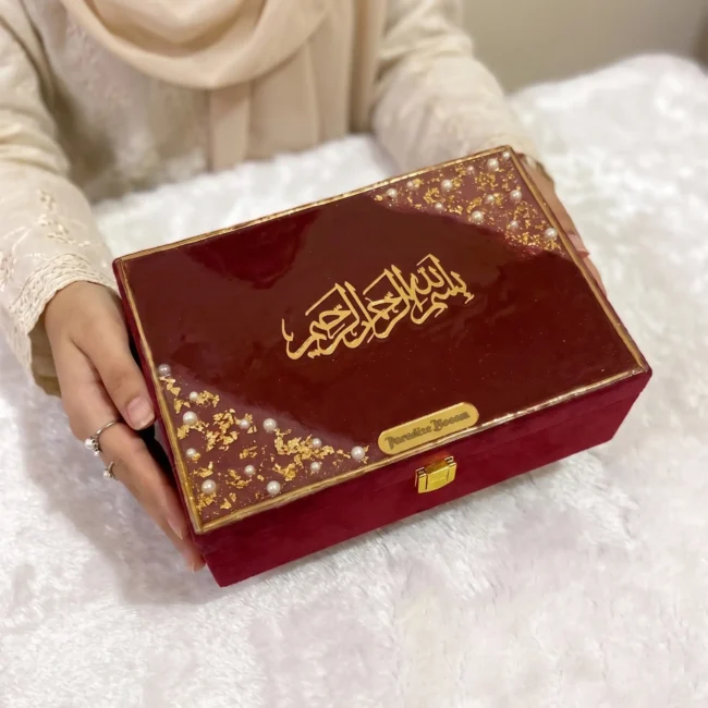 Mini Designer Resin Box with Velvet Finish