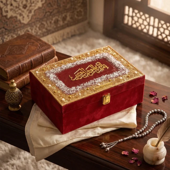 Mini Designer Resin Box with Velvet Finish